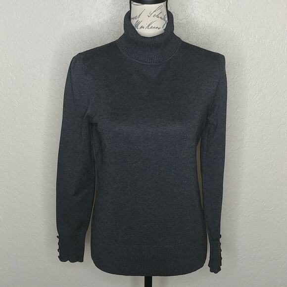 Cupio Turtleneck Sweater Gray Size S - Picture 1 of 6